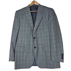 Canali Holt Renfrew wool micro Plaid  Blazer